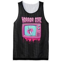 Horror Movie Lover Pastel Goth Slasher Pink Retro Tv Scary Mesh Reversible Basketball Jersey Tank