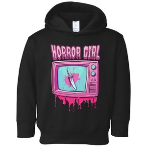 Horror Movie Lover Pastel Goth Slasher Pink Retro Tv Scary Toddler Hoodie