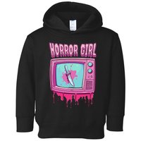 Horror Movie Lover Pastel Goth Slasher Pink Retro Tv Scary Toddler Hoodie