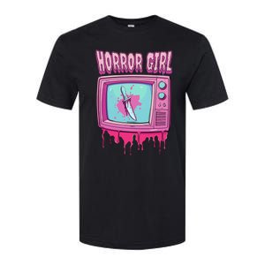 Horror Movie Lover Pastel Goth Slasher Pink Retro Tv Scary Softstyle CVC T-Shirt