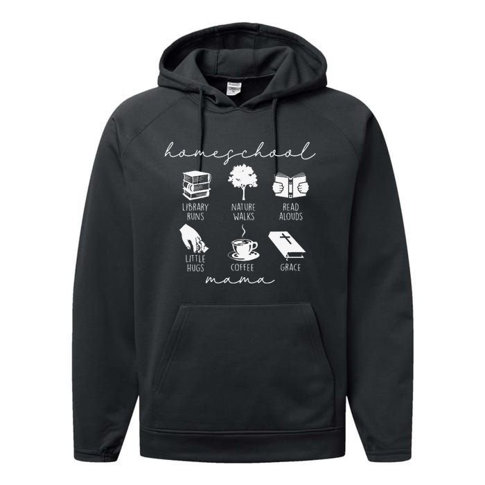 Homeschool Mama Library Runs Nature Walks Homeschool Mom Performance Fleece Hoodie