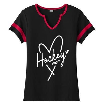 Hockey Mom Love Gift Ladies Halftime Notch Neck Tee