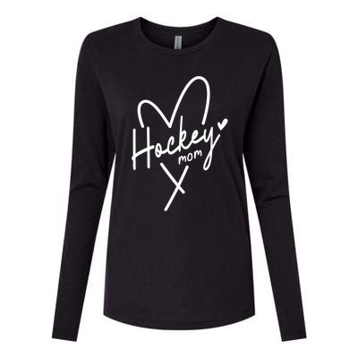 Hockey Mom Love Gift Womens Cotton Relaxed Long Sleeve T-Shirt