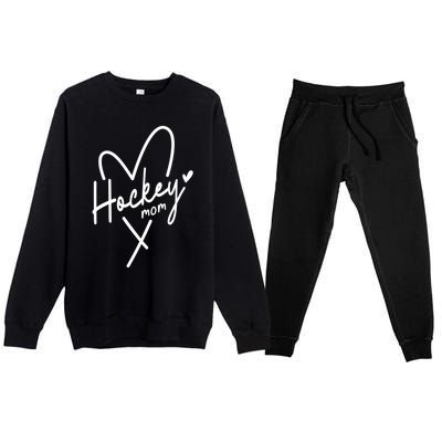 Hockey Mom Love Gift Premium Crewneck Sweatsuit Set