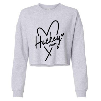 Hockey Mom Love Gift Cropped Pullover Crew