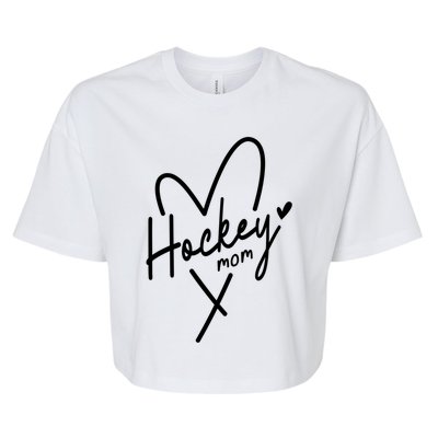 Hockey Mom Love Gift Bella+Canvas Jersey Crop Tee