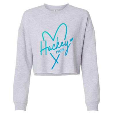 Hockey Mom Love Gift Cropped Pullover Crew