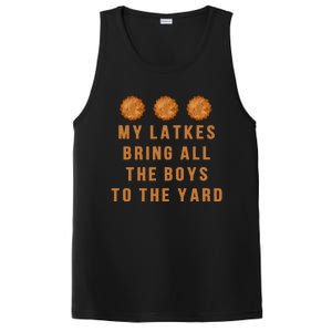 Hanukkah My Latkes Bring All The To The Yard Menorah  PosiCharge Competitor Tank