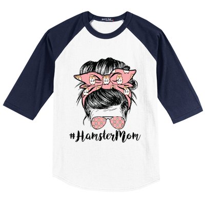 Hamster Mom Life Messy Bun Hair Mothers Day Hamster Mom Baseball Sleeve Shirt