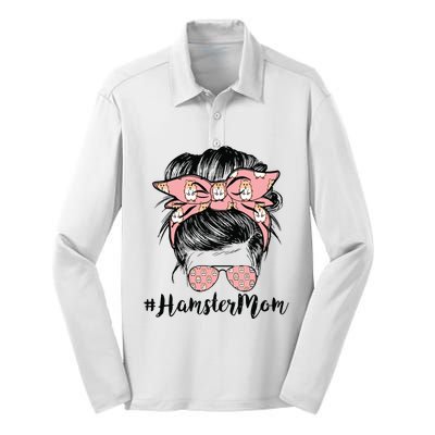 Hamster Mom Life Messy Bun Hair Mothers Day Hamster Mom Silk Touch Performance Long Sleeve Polo