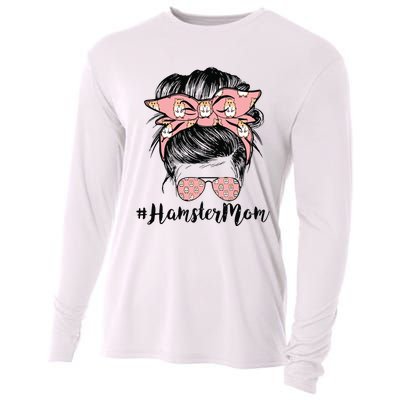 Hamster Mom Life Messy Bun Hair Mothers Day Hamster Mom Cooling Performance Long Sleeve Crew