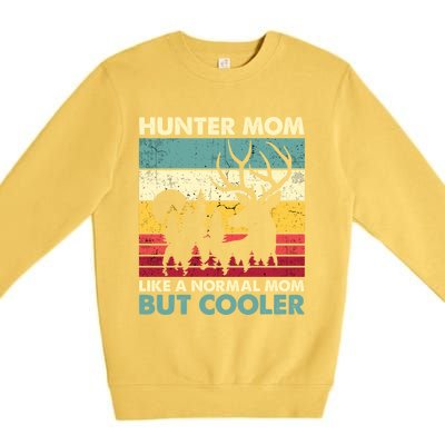 Hunter Mom Like Normal Mom But Cooler Retro Funny Hunting Gift Premium Crewneck Sweatshirt