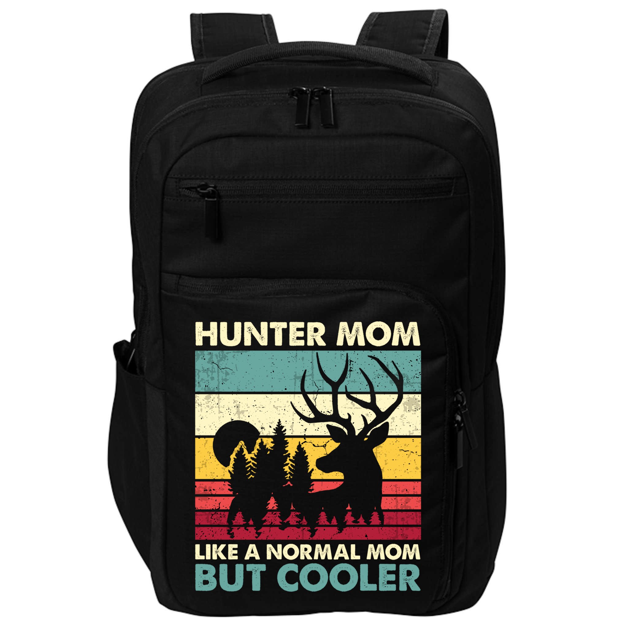 Hunter Mom Like Normal Mom But Cooler Retro Funny Hunting Gift Impact Tech Backpack