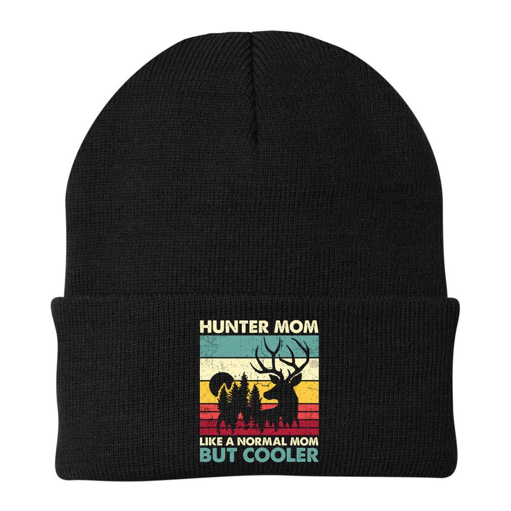 Hunter Mom Like Normal Mom But Cooler Retro Funny Hunting Gift Beanie