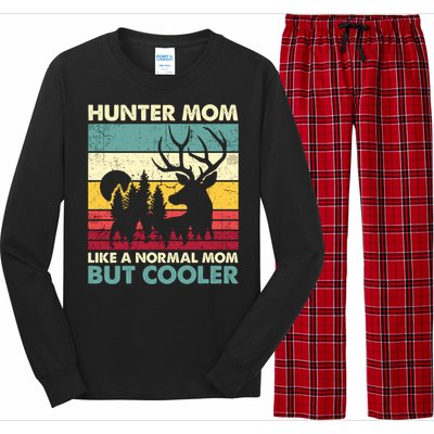 Hunter Mom Like Normal Mom But Cooler Retro Funny Hunting Gift Long Sleeve Pajama Set