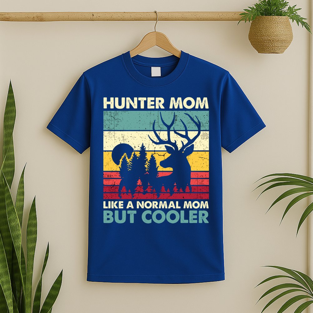 Hunter Mom Like Normal Mom But Cooler Retro Funny Hunting Gift T-Shirt