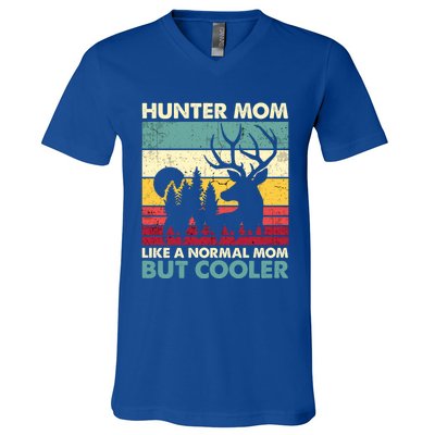 Hunter Mom Like Normal Mom But Cooler Retro Funny Hunting Gift V-Neck T-Shirt