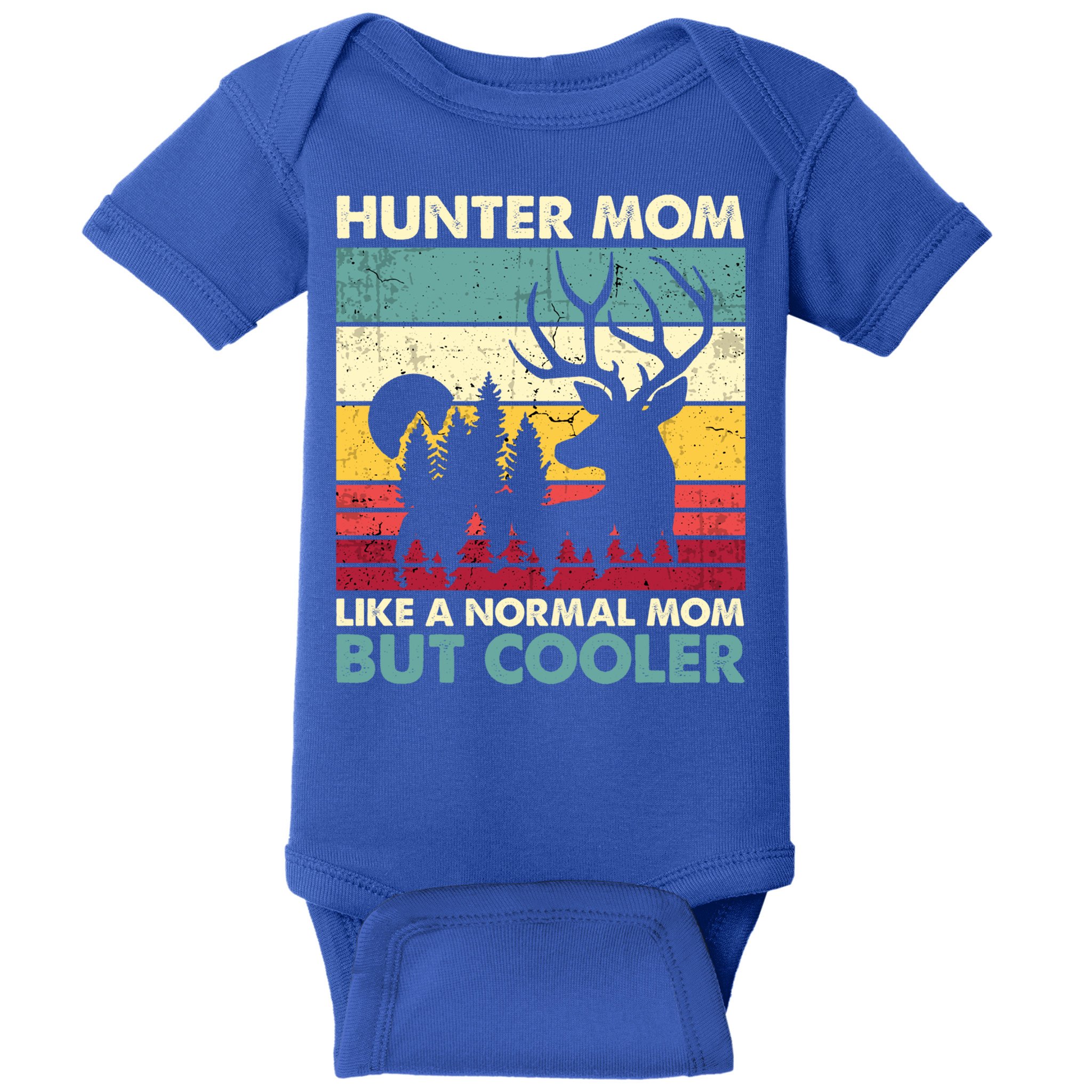 Hunter Mom Like Normal Mom But Cooler Retro Funny Hunting Gift Baby Bodysuit