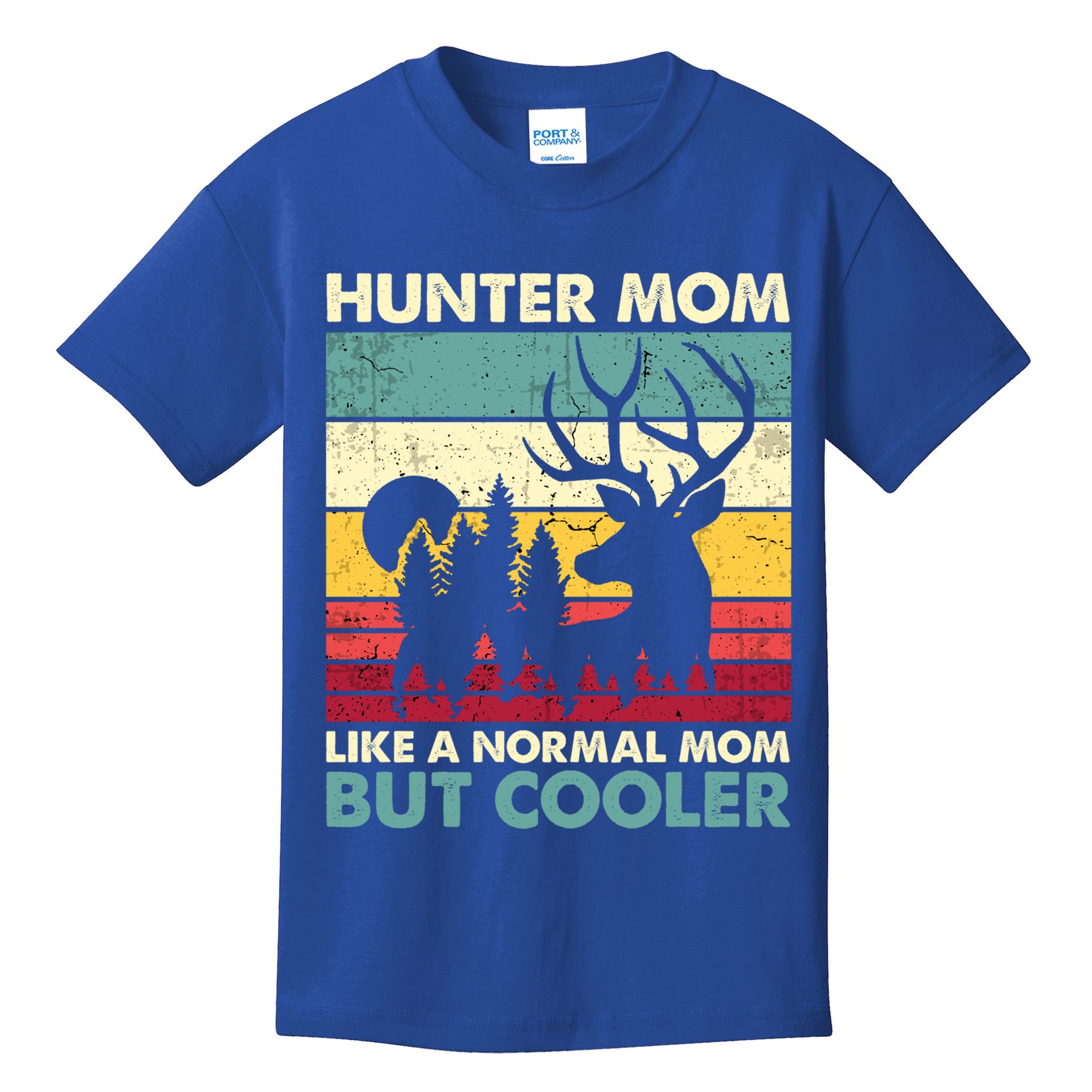 Hunter Mom Like Normal Mom But Cooler Retro Funny Hunting Gift Kids T-Shirt
