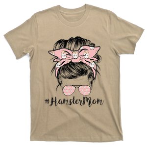 Hamster Mom Life Messy Bun Hair Mother's Day Hamster Mom T-Shirt