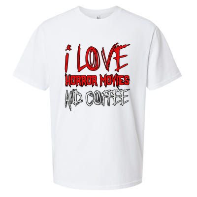 Horror Movie Lover I Love Horror Movies And Coffee Sueded Cloud Jersey T-Shirt