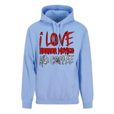 Horror Movie Lover I Love Horror Movies And Coffee Unisex Surf Hoodie