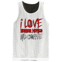 Horror Movie Lover I Love Horror Movies And Coffee Mesh Reversible Basketball Jersey Tank