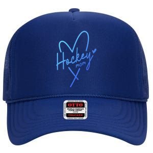 Hockey Mom Love Gift High Crown Mesh Back Trucker Hat