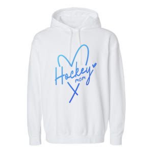 Hockey Mom Love Gift Garment-Dyed Fleece Hoodie