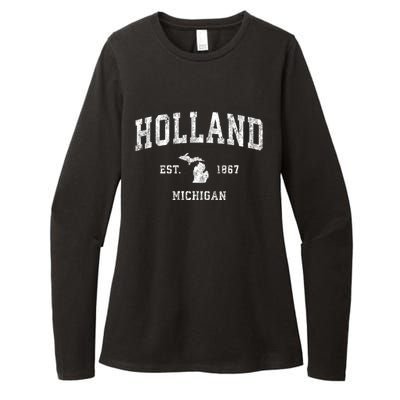 Holland Michigan Mi Vintage Athletic Sports Womens CVC Long Sleeve Shirt