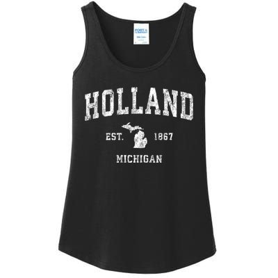 Holland Michigan Mi Vintage Athletic Sports Ladies Essential Tank