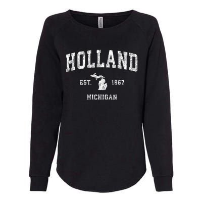 Holland Michigan Mi Vintage Athletic Sports Womens California Wash Sweatshirt