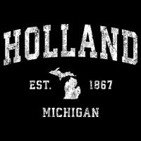 Holland Michigan Mi Vintage Athletic Sports Baby Bodysuit