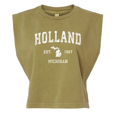 Holland Michigan Mi Vintage Athletic Sports Garment-Dyed Women's Muscle Tee