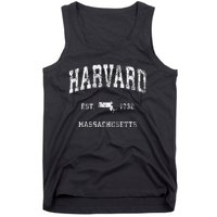 Harvard Massachusetts MA Vintage Athletic Sports Design Tank Top