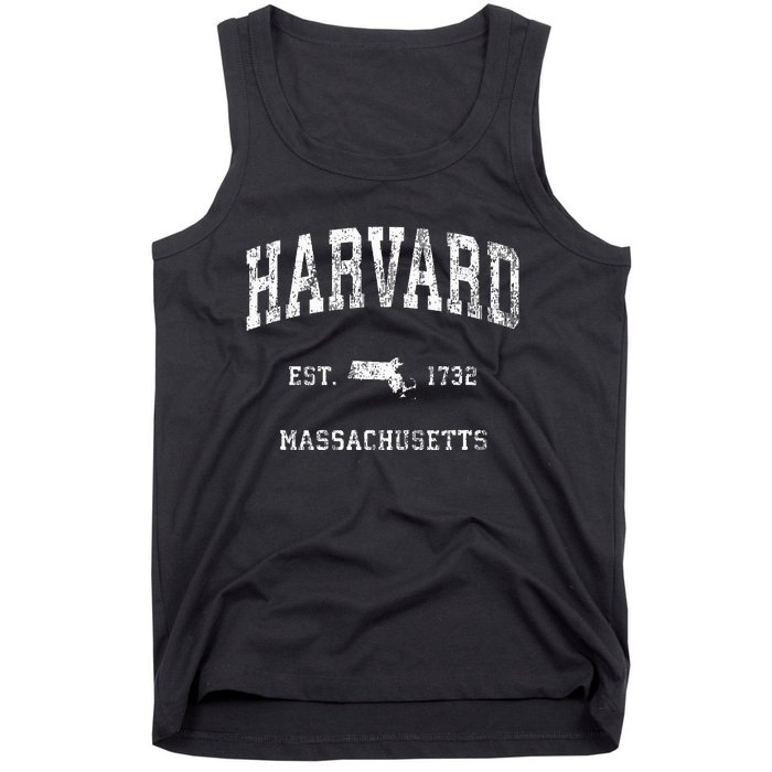 Harvard Massachusetts MA Vintage Athletic Sports Design Tank Top