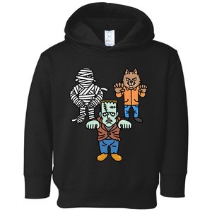 Horror Movie Monster Mummy Werewolf Frankenstein Comic Book Toddler Hoodie