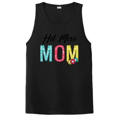 Hot Mess Mom Gift Flower Style Mother's Day Gift PosiCharge Competitor Tank