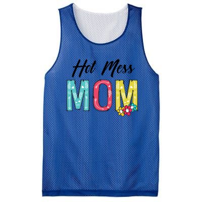 Hot Mess Mom Gift Flower Style Mother's Day Gift Mesh Reversible Basketball Jersey Tank