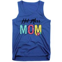 Hot Mess Mom Gift Flower Style Mother's Day Gift Tank Top