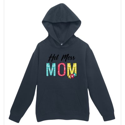 Hot Mess Mom Gift Flower Style Mother's Day Gift Urban Pullover Hoodie