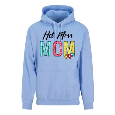 Hot Mess Mom Gift Flower Style Mother's Day Gift Unisex Surf Hoodie