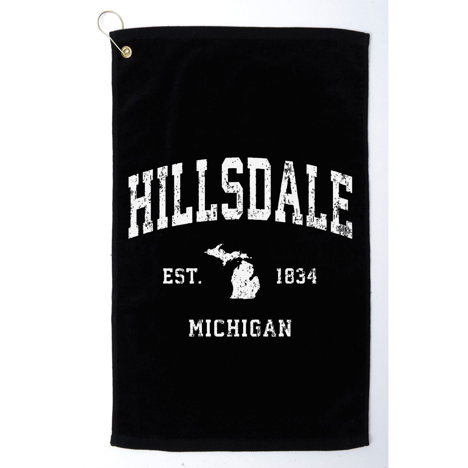 Hillsdale Michigan Mi Vintage Athletic Sports Golf Towel