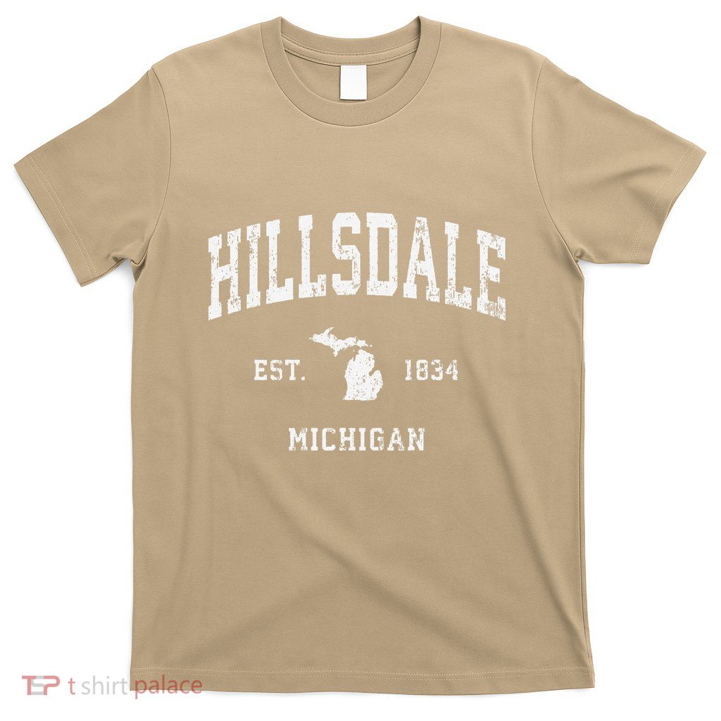 Hillsdale Michigan Mi Vintage Athletic Sports T-Shirt