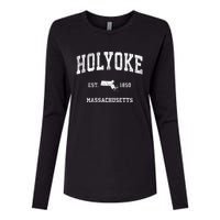 Holyoke Massachusetts Ma Vintage Athletic Sports Womens Cotton Relaxed Long Sleeve T-Shirt