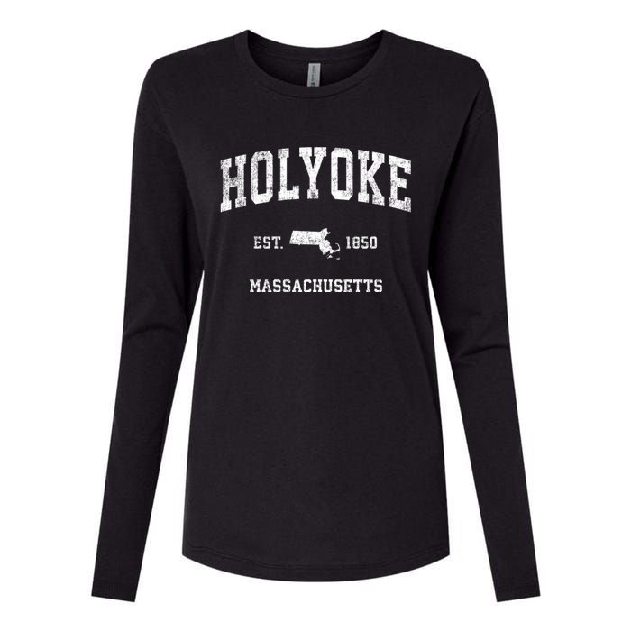 Holyoke Massachusetts Ma Vintage Athletic Sports Womens Cotton Relaxed Long Sleeve T-Shirt