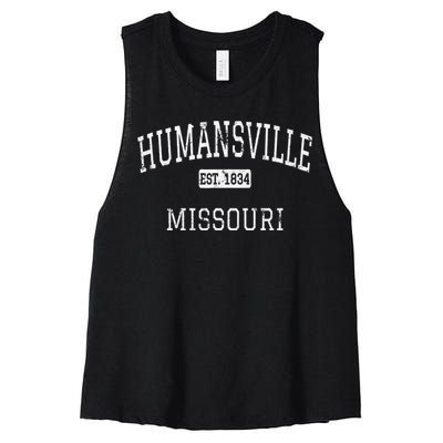 Humansville Missouri MO Vintage Women's Racerback Cropped Tank