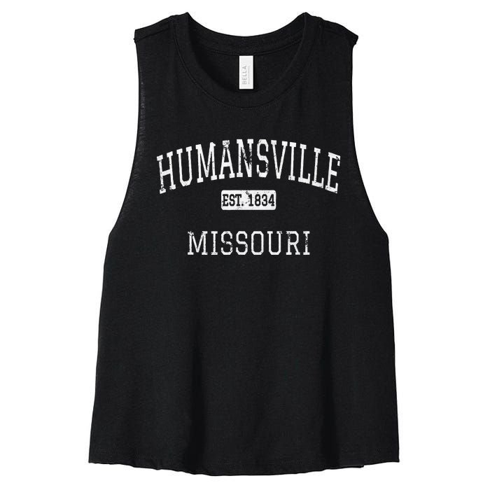 Humansville Missouri MO Vintage Women's Racerback Cropped Tank