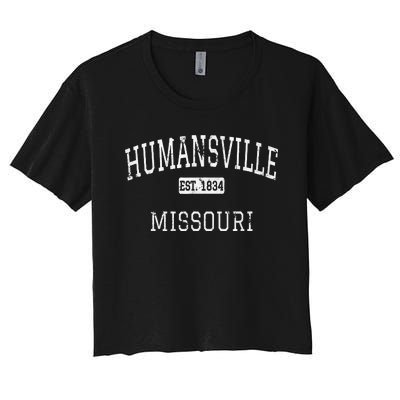 Humansville Missouri MO Vintage Women's Crop Top Tee