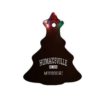 Humansville Missouri MO Vintage Ceramic Tree Ornament